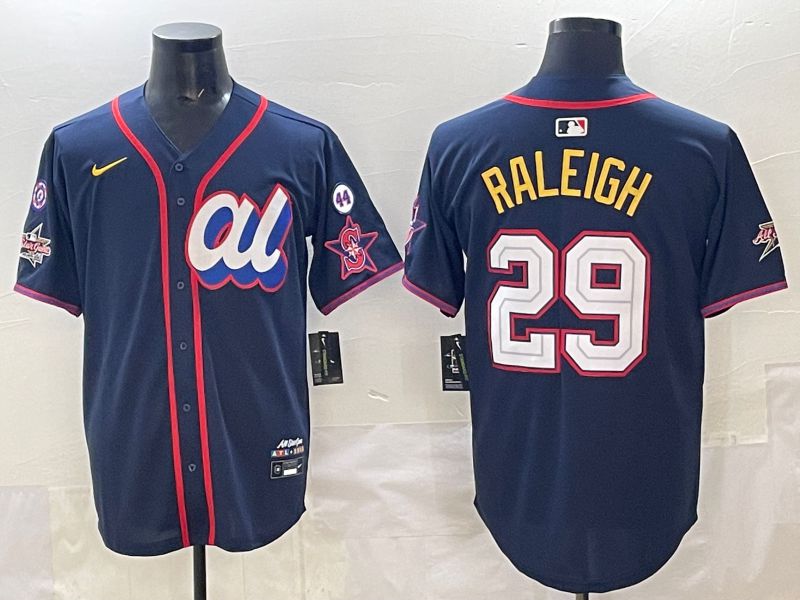 Men 2025 Seattle Mariners 29 Raleigh dark Blue All star Nike MLB Jersey style 03